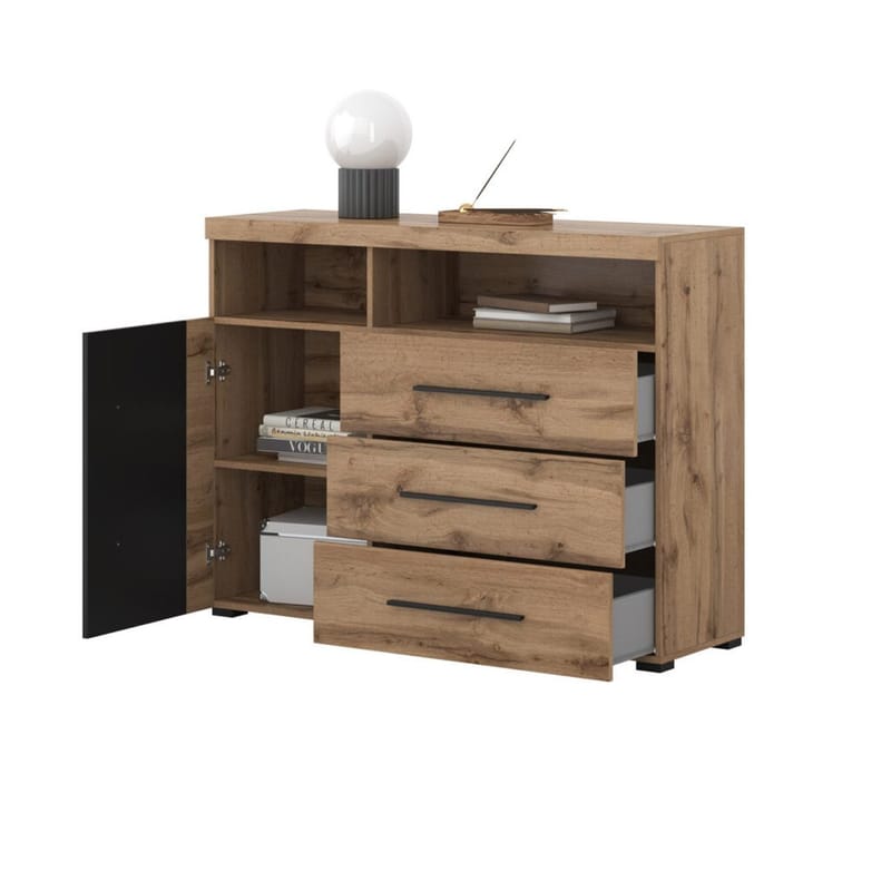 Skænk Roger 1 Dør med 3 Skuffer - Wotan Eg - Opbevaring - Opbevaringsmøbler - Skænke & sideboards