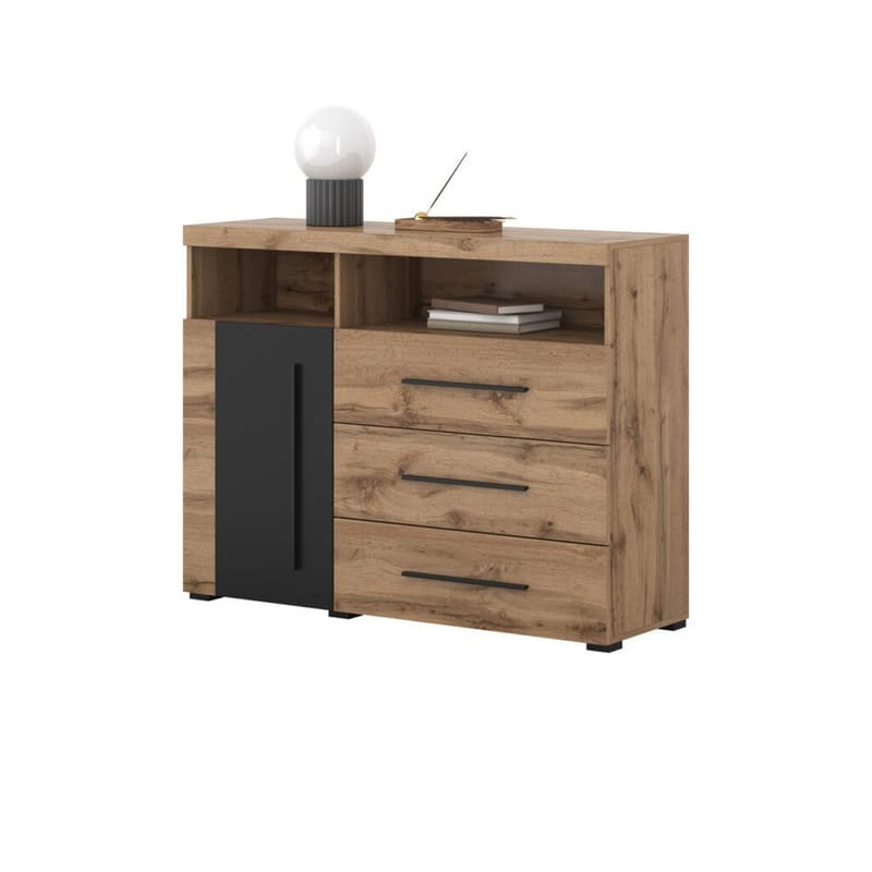 Skænk Roger 1 Dør med 3 Skuffer - Wotan Eg - Opbevaring - Opbevaringsmøbler - Skænke & sideboards