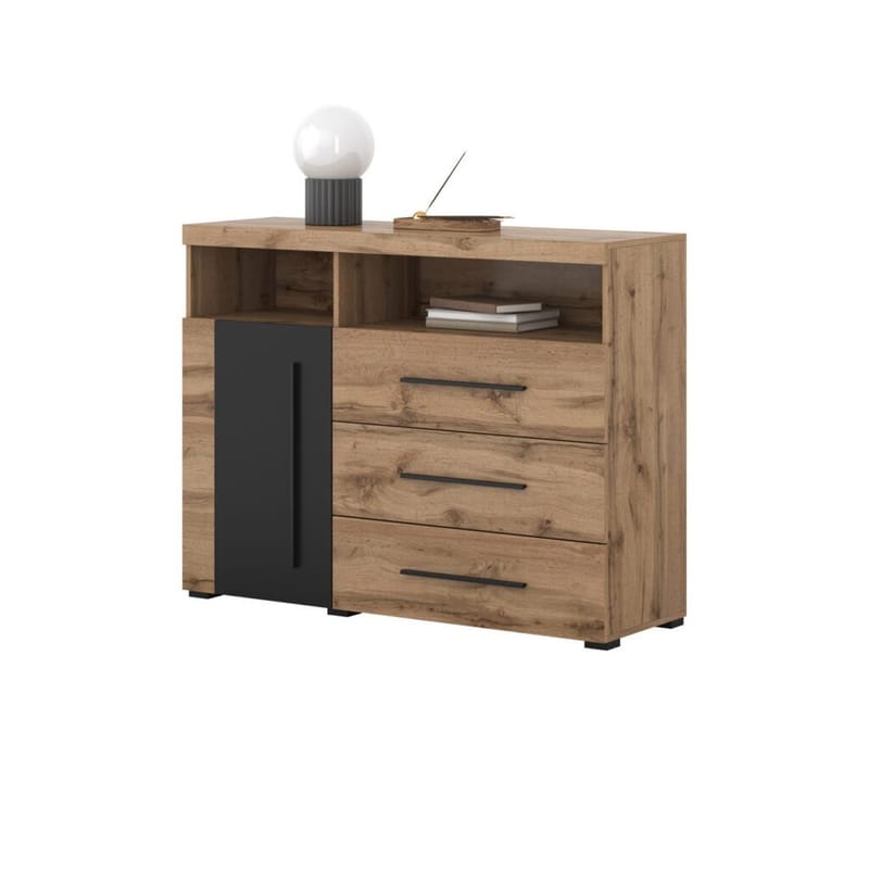 Skænk Roger 1 Dør med 3 Skuffer - Wotan Eg - Opbevaring - Opbevaringsmøbler - Skænke & sideboards