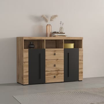 Skænk Roger 2 Døre med 3 Skuffer - Wotan Eg, 132 cm - Opbevaring - Opbevaringsmøbler - Skænke & sideboards