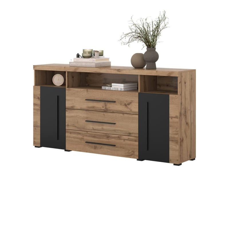 Skænk Roger 2 Døre med 3 Skuffer - Wotan Eg, 182 cm - Opbevaring - Opbevaringsmøbler - Skænke & sideboards