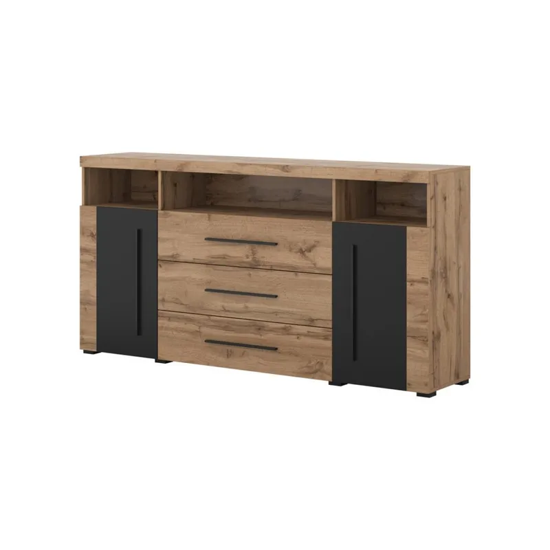 Skænk Roger 2 Døre med 3 Skuffer, Wotan Eg, 182 cm