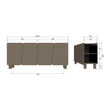 Skænk Root 200 cm - Trøffelbrun - Opbevaring - Opbevaringsmøbler - Skænke & sideboards