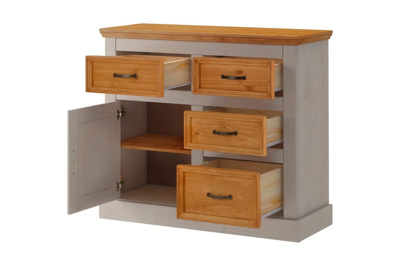 Skænk Selma 100x38x87 cm, Grå/Plet/Voks - 100x38x87 cm, Grå/Plet/Voks - Opbevaring - Opbevaringsmøbler - Skænke & sideboards