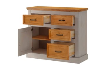 Skænk Selma 100x38x87 cm, Grå/Plet/Voks - 100x38x87 cm, Grå/Plet/Voks - Opbevaring - Opbevaringsmøbler - Skænke & sideboards
