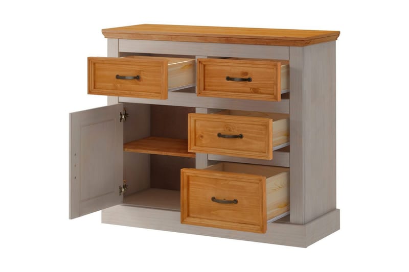 Skænk Selma 100x38x87 cm, Grå/Plet/Voks - 100x38x87 cm, Grå/Plet/Voks - Opbevaring - Opbevaringsmøbler - Skænke & sideboards