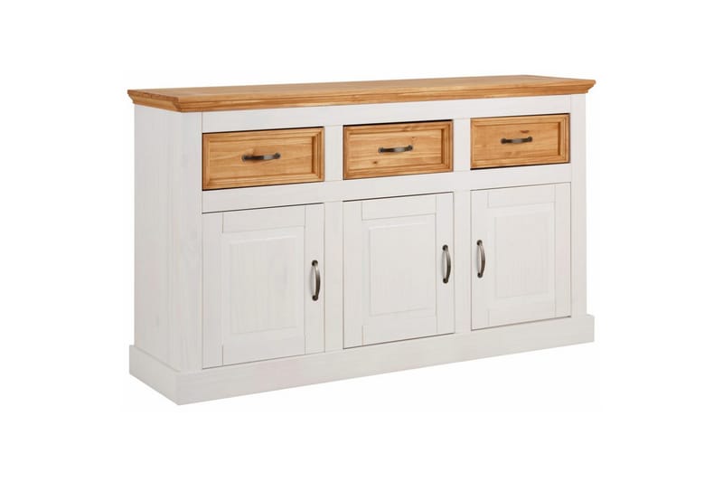 Skænk Selma 145x38x87 cm, Hvid/Plet/Voks - 145x38x87 cm, Hvid/Plet/Voks - Opbevaring - Opbevaringsmøbler - Skænke & sideboards