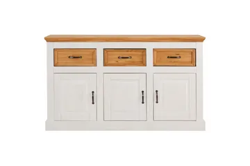 Skænk Selma 145x38x87 cm, Hvid/Plet/Voks - 145x38x87 cm, Hvid/Plet/Voks - Opbevaring - Opbevaringsmøbler - Skænke & sideboards
