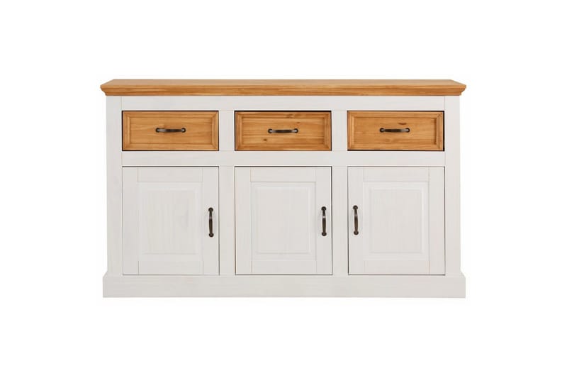 Skænk Selma 145x38x87 cm, Hvid/Plet/Voks - 145x38x87 cm, Hvid/Plet/Voks - Opbevaring - Opbevaringsmøbler - Skænke & sideboards