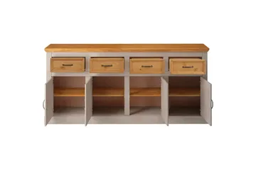 Skænk Selma 190x38x87, Grå/Plet/Voks - 190x38x87, Grå/Plet/Voks - Opbevaring - Opbevaringsmøbler - Skænke & sideboards