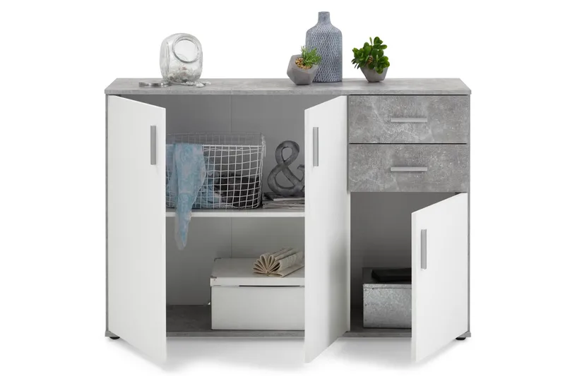 Albi Skænk 121 cm - Grå/Hvid - Opbevaring - Opbevaringsmøbler - Skænke & sideboards