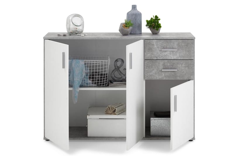 Albi Skænk 121 cm - Grå/Hvid - Opbevaring - Opbevaringsmøbler - Skænke & sideboards