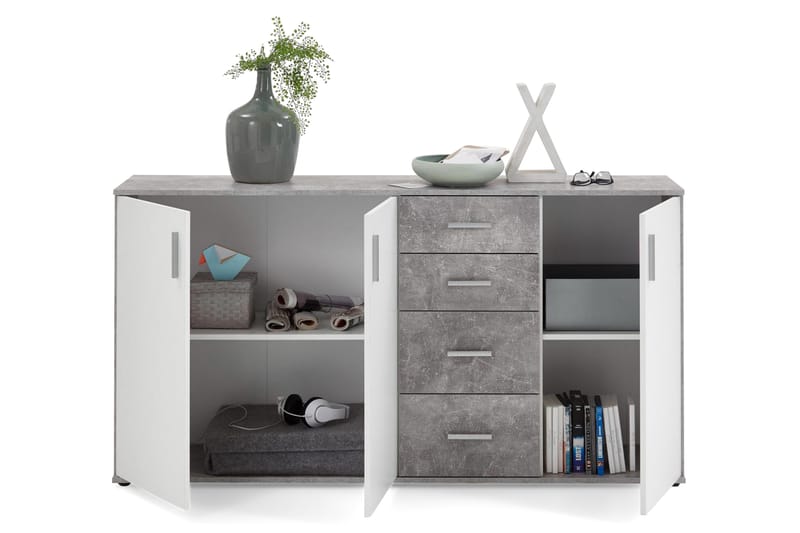 Albi Skænk 160 cm - Grå/Hvid - Opbevaring - Opbevaringsmøbler - Skænke & sideboards
