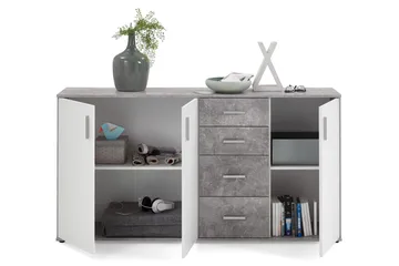 Albi Skænk 160 cm - Grå/Hvid - Opbevaring - Opbevaringsmøbler - Skænke & sideboards