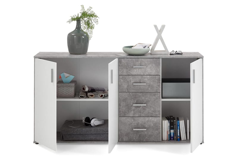 Albi Skænk 160 cm - Grå/Hvid - Opbevaring - Opbevaringsmøbler - Skænke & sideboards