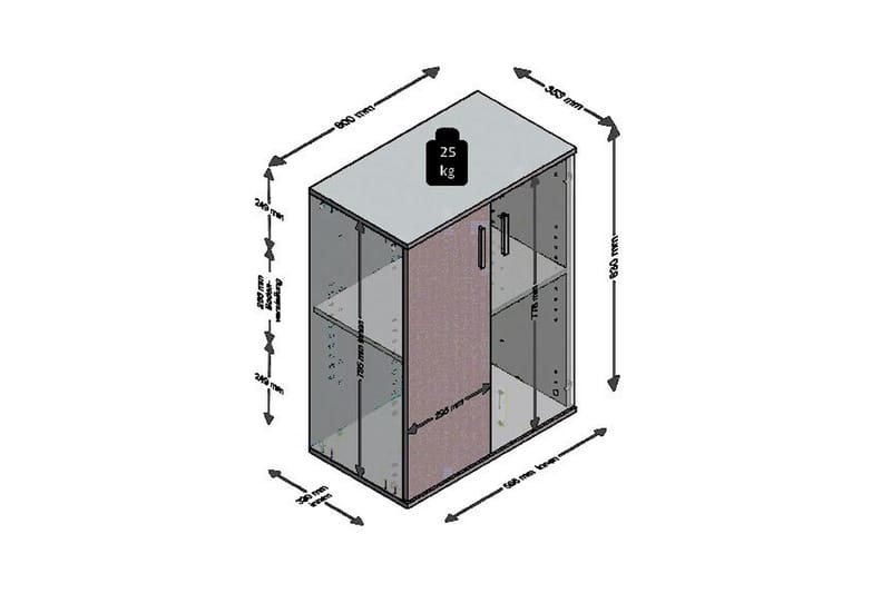 Albi Skænk 60 cm - Grå/Hvid - Skænke & sideboards