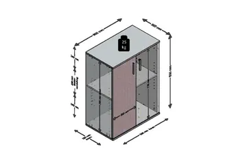 Albi Skænk 60 cm - Grå/Hvid - Opbevaring - Opbevaringsmøbler - Skænke & sideboards