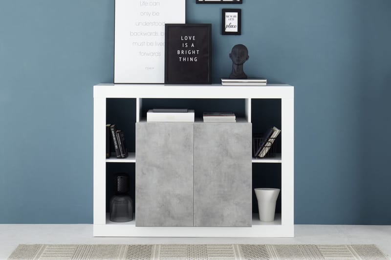 Asfordby Skænk 42x134x102 cm - Hvid/Grå - Opbevaring - Opbevaringsmøbler - Skænke & sideboards