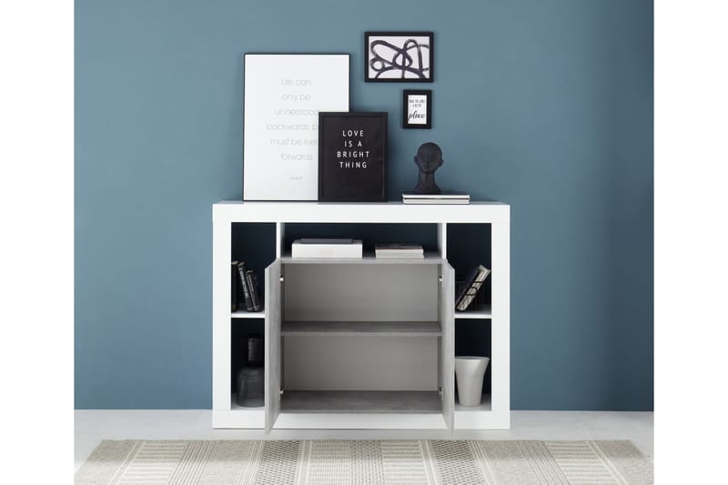 Asfordby Skænk 42x134x102 cm - Hvid/Grå - Opbevaring - Opbevaringsmøbler - Skænke & sideboards