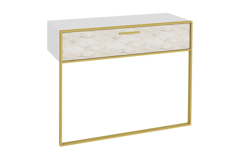Bascle Sideboard 90 cm, Guld|Hvid