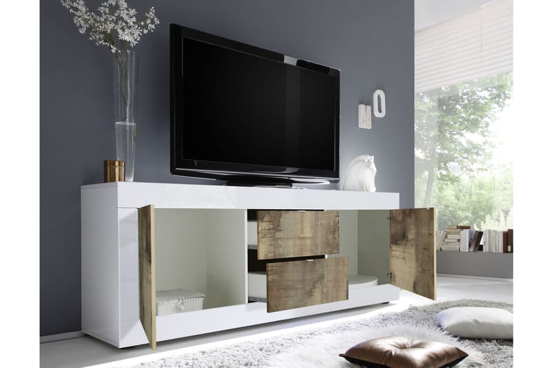 Basic Skænk 210x43 cm - Hvid Højglans - Opbevaring - Opbevaringsmøbler - Skænke & sideboards