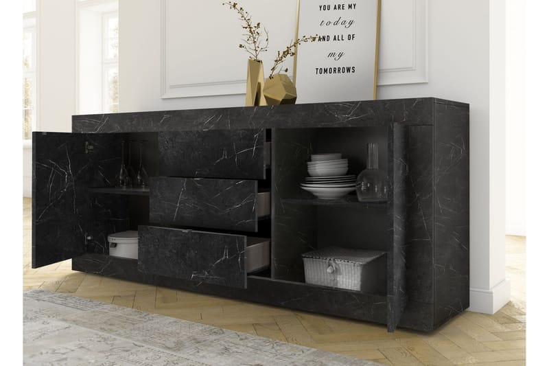 basic skænk 43x210 cm Sort - Lc Spa - Opbevaring - Opbevaringsmøbler - Skænke & sideboards