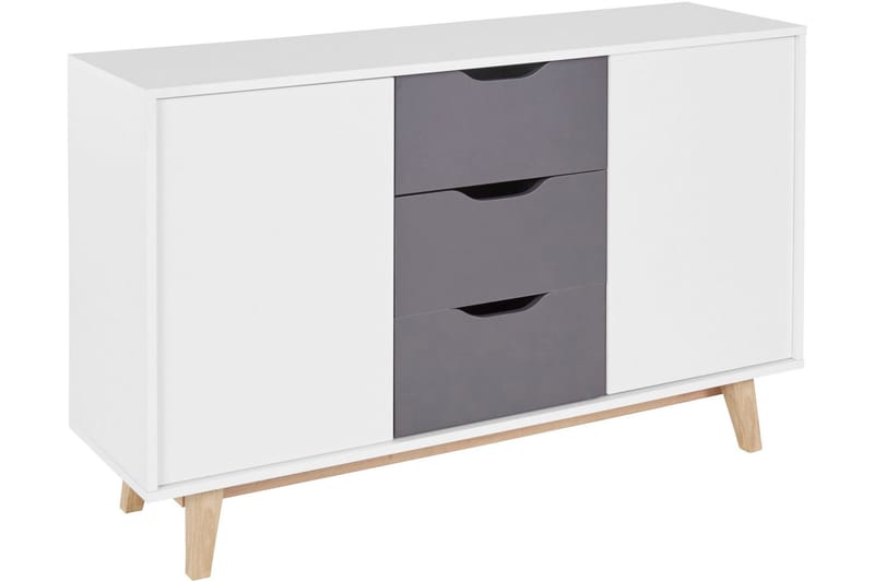 Bourg Sideboard 130x38 cm, Hvid/Antracit
