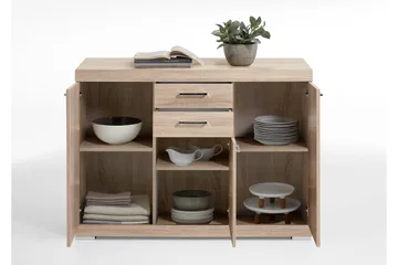 Bristol Skænk 120 cm Lav - Lys Eg - Opbevaring - Opbevaringsmøbler - Skænke & sideboards