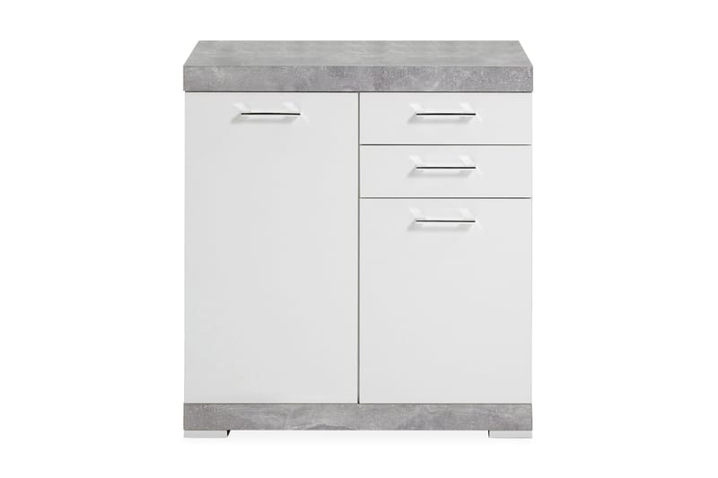 Bristol Skænk 80 cm 2 Låger 2 Skuffer - Hvid/Beton - Skænke & sideboards