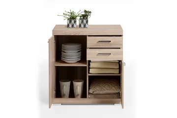Bristol Skænk 80 cm 2 Låger 2 Skuffer - Lys Eg - Opbevaring - Opbevaringsmøbler - Skænke & sideboards