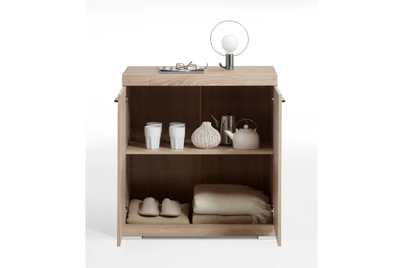 Bristol Skænk 80x90x35 cm 2 Låger - Lys Eg - Opbevaring - Opbevaringsmøbler - Skænke & sideboards
