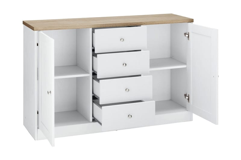 Bryanne skænk 120 cm - hvid/Brun - Opbevaring - Opbevaringsmøbler - Skænke & sideboards