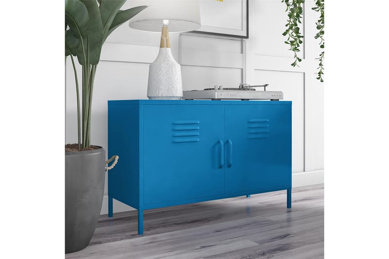 Cache Skænk 100x40 cm 2 Låger Blå - Novogratz - Opbevaring - Opbevaringsmøbler - Skænke & sideboards