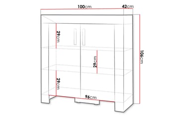 Cezar Skänk 100x42x106 cm Ek - Opbevaring - Opbevaringsmøbler - Skænke & sideboards