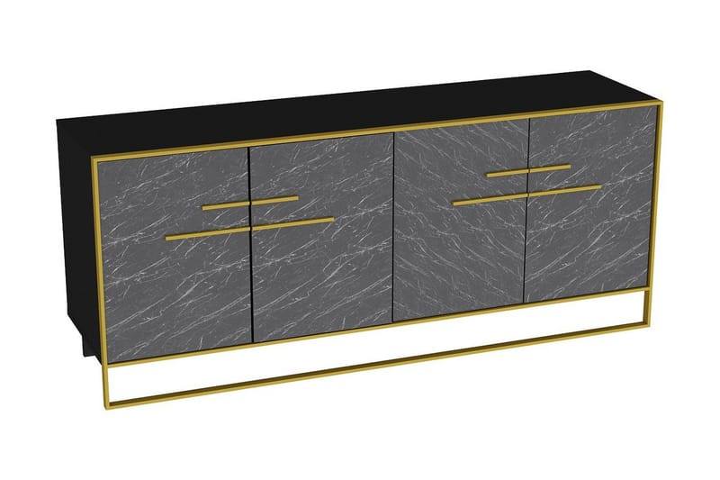 Cofield Sidebord 180 cm - Guld|Sort - Skænke & sideboards