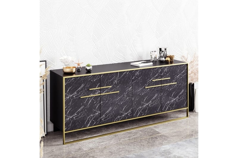 Cofield Sidebord 180 cm - Guld|Sort - Opbevaring - Opbevaringsmøbler - Skænke & sideboards