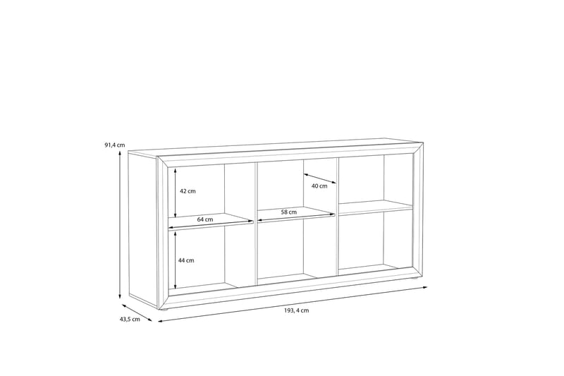Corlius Sideboard 41x194 cm - Beige/Brun - Opbevaring - Opbevaringsmøbler - Skænke & sideboards