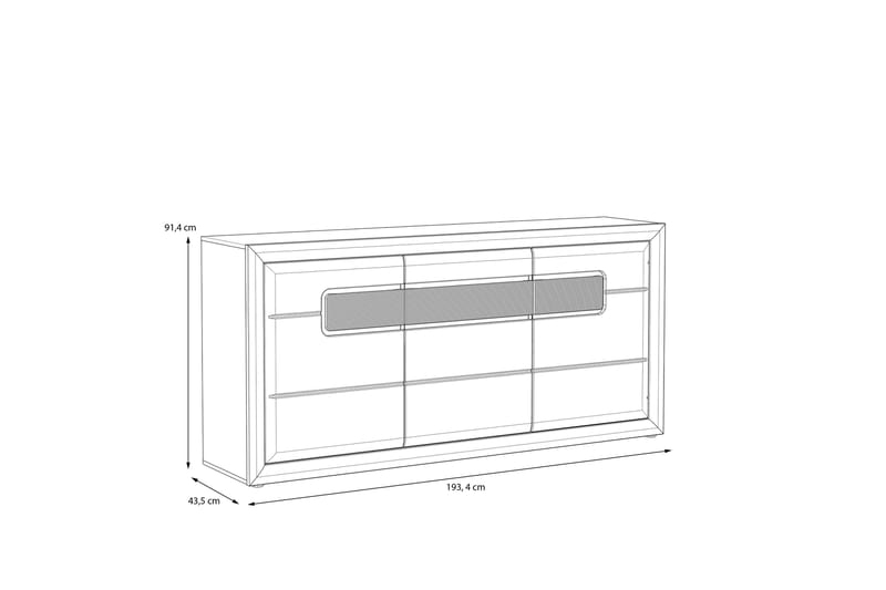 Corlius Sideboard 41x194 cm - Beige/Brun - Opbevaring - Opbevaringsmøbler - Skænke & sideboards