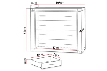 Dallas skænk 107x43,5x91 cm - Opbevaring - Opbevaringsmøbler - Skænke & sideboards