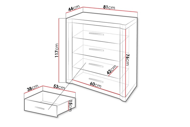 Dallas Skænk 80,5x43,5x91 cm - Skænke & sideboards