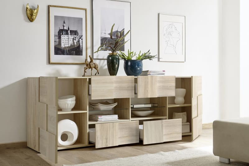 Dama Skænk 241 cm Stor - Samoa Eg - Opbevaring - Opbevaringsmøbler - Skænke & sideboards