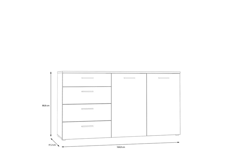 Delchevo Sideboard 41x165 cm - Brun/Hvid - Skænke & sideboards