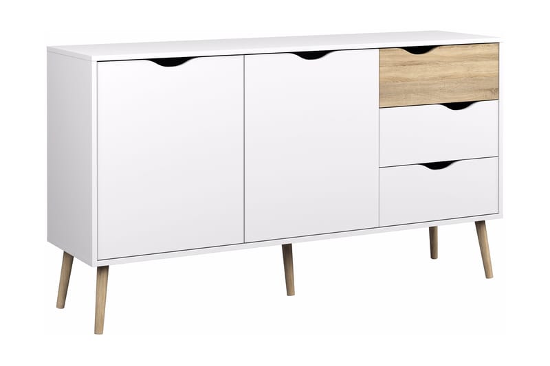 Delta Skænk 147 cm - Hvid/Eg - Skænke & sideboards