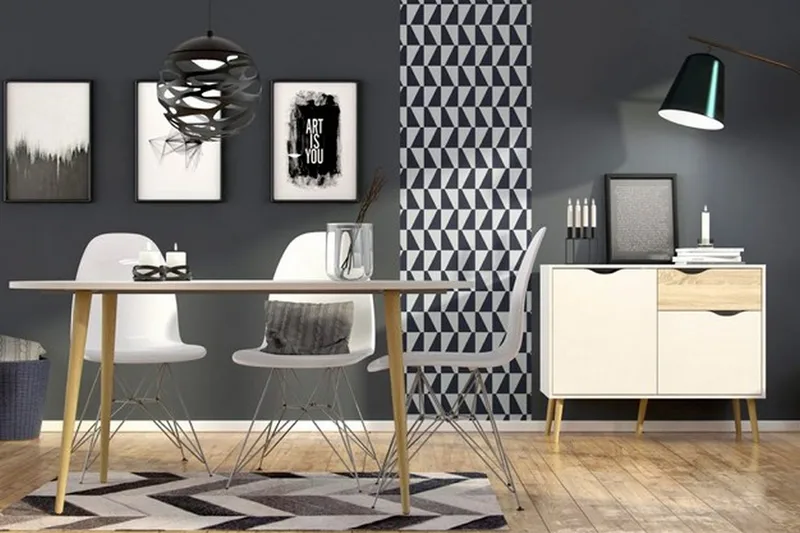 Delta Skænk 99 cm - Hvid/Eg - Opbevaring - Opbevaringsmøbler - Skænke & sideboards