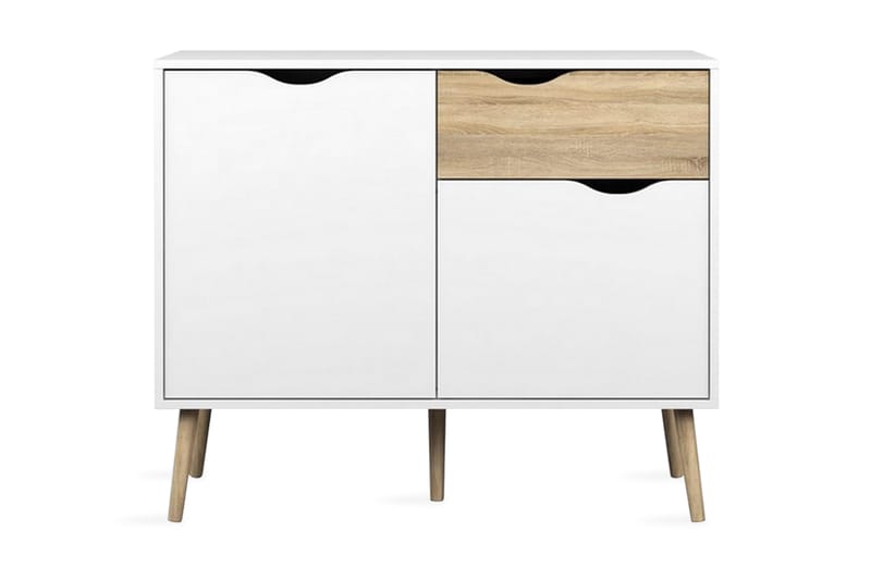 Delta Skænk 99 cm - Hvid/Eg - Opbevaring - Opbevaringsmøbler - Skænke & sideboards