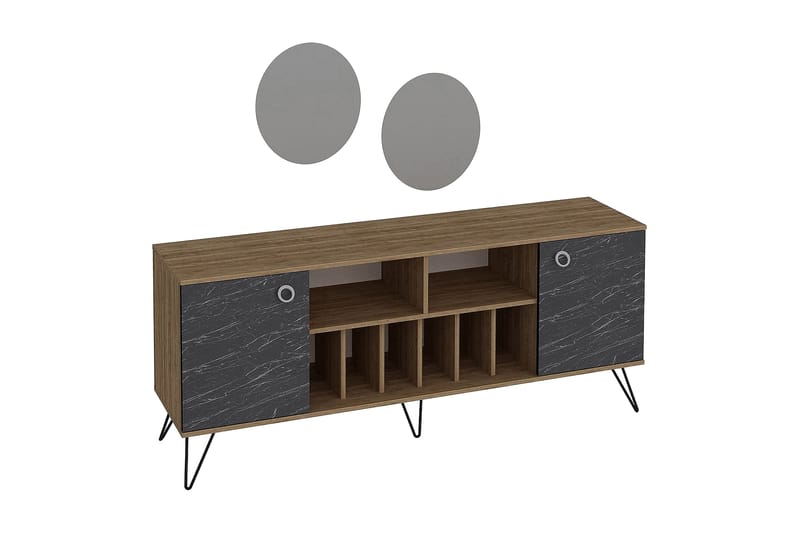 Dregrich Sidebord 180 cm - Valnød|Sort - Skænke & sideboards