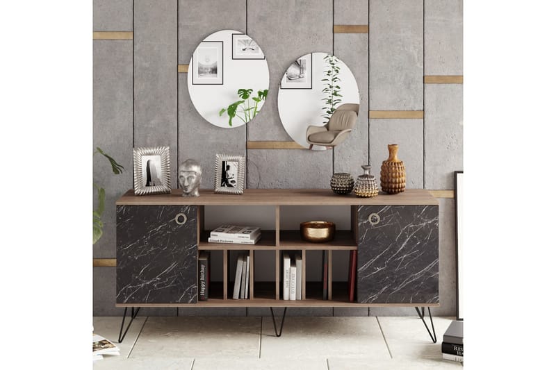 Dregrich Sidebord 180 cm - Valnød|Sort - Opbevaring - Opbevaringsmøbler - Skænke & sideboards