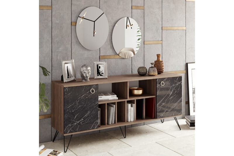 Dregrich Sidebord 180 cm - Valnød|Sort - Opbevaring - Opbevaringsmøbler - Skænke & sideboards