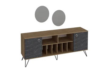 Dregrich Sidebord 180 cm - Valnød|Sort - Opbevaring - Opbevaringsmøbler - Skænke & sideboards
