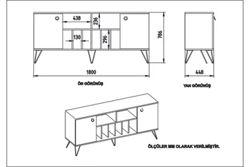 Dregrich Sidebord 180 cm - Valnød|Sort - Opbevaring - Opbevaringsmøbler - Skænke & sideboards